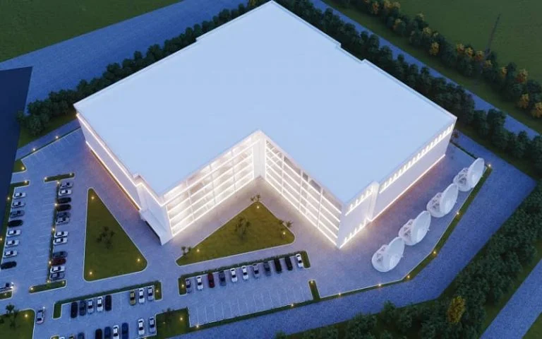 Representação arquitetónica do campus de centros de dados da 21CTL
